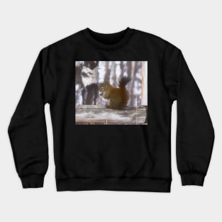 Squirrel on the fence illustration Crewneck Sweatshirt